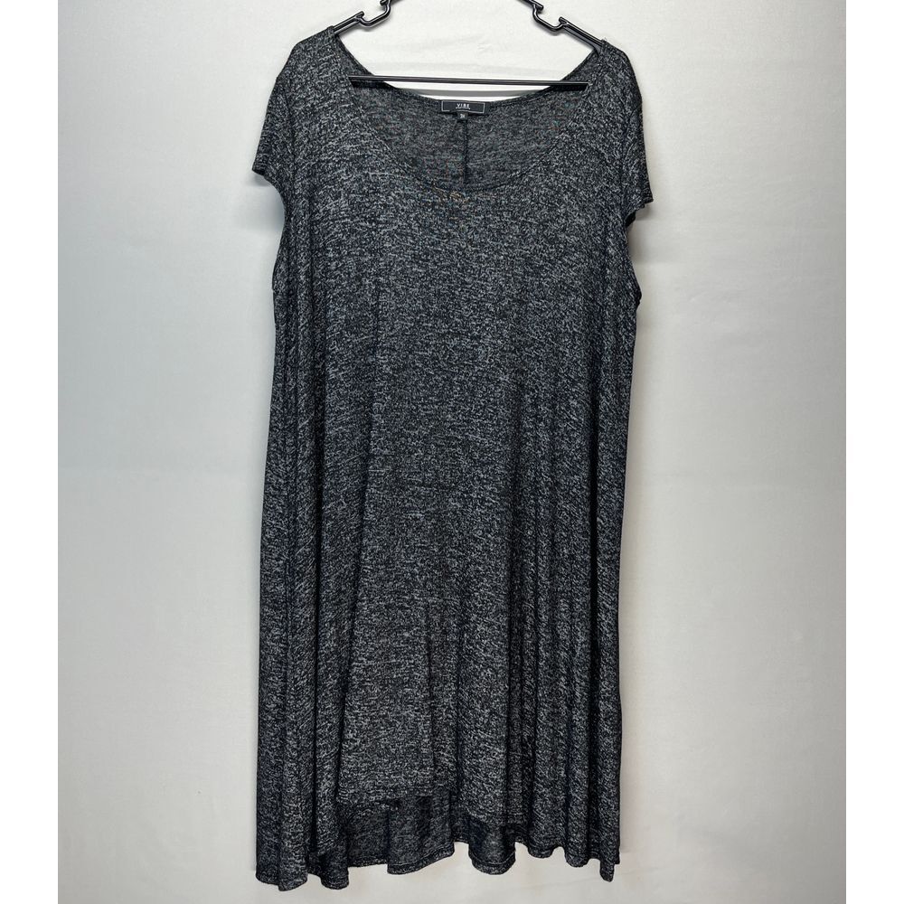 Vibe Sportswear Heathered Gray 3X T-Shirt Dress Casual‎ Stretch Knit Swing Dress